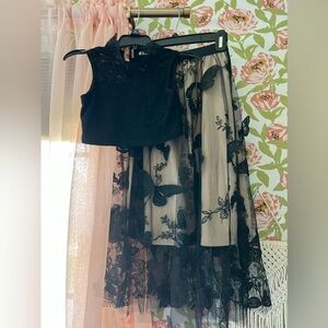 Butterfly tulle skirt / lace